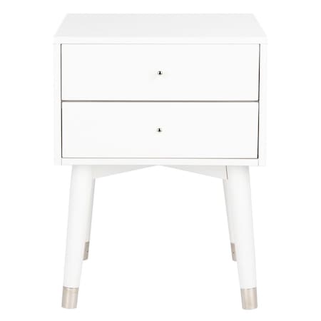 Safavieh Lyla Retro Nightstand, White & Silver FOX6234H